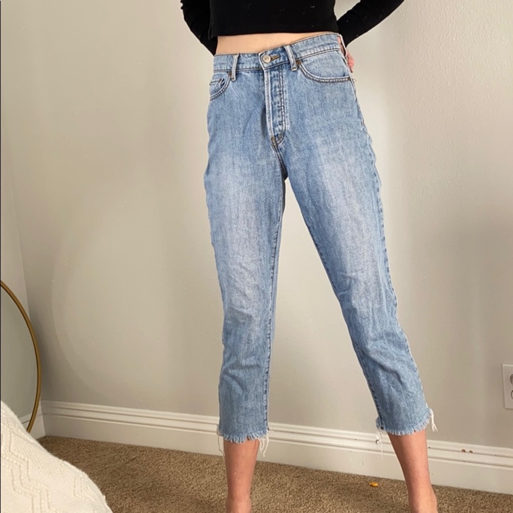 High rise straight leg jeans